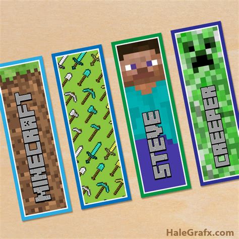 Printable Minecraft Bookmarks
